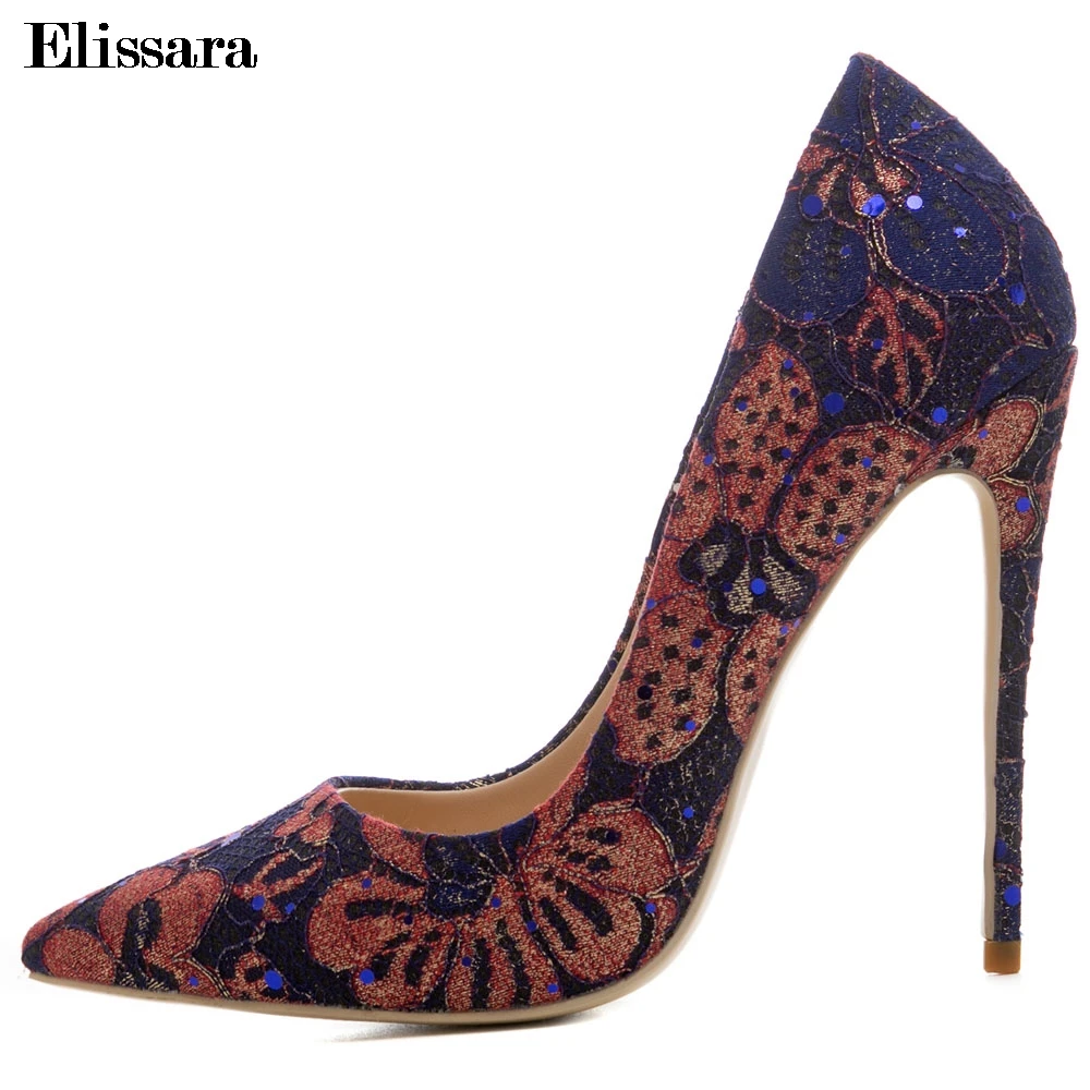 

Ladies Heels Woman High Heels Pumps Shoes Woman Sexy Pointed Toe Bling Stiettos Wedding Party Shoes Big Size 33-45 Elissara