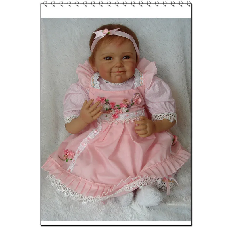 NPK 55 см силиконовые куклы Reborn Baby в розовом 22 дюйма прекрасная кукла Reborn для Ребенка Рождественский подарок Bonecas Bebe Reborn Brinquedos