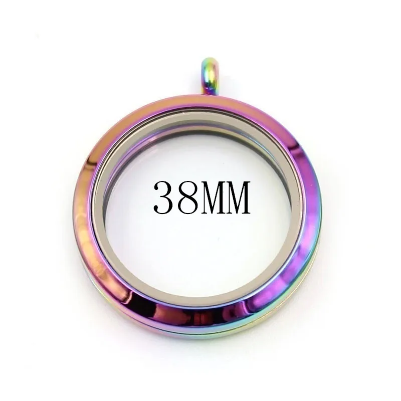 Высокое качество 20 мм подвешиваемый кулон из нержавеющей стали серебряный простой Винт поворотный стеклянный медальон памяти 5 шт - Окраска металла: rainbow