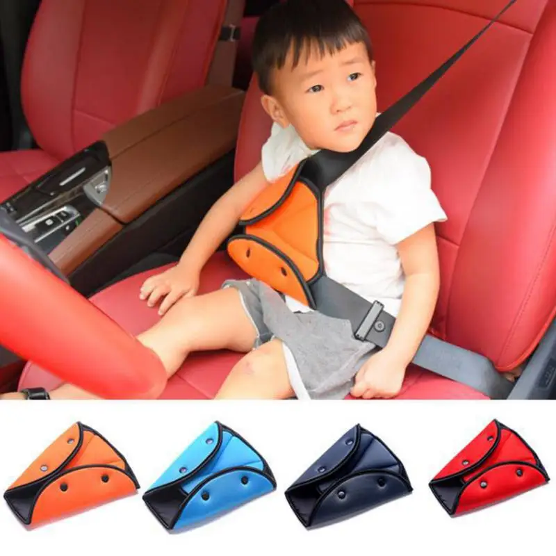 

Triangle Baby Kids Car Safe Fit Seat Belt Adjuster Device Auto Safety Belt Cover Child Neck Protection Positioner Breathable