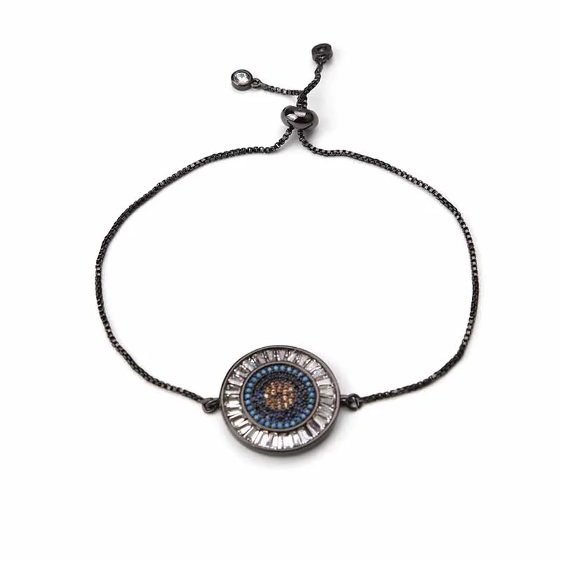 4 цвета классические evil eye Micro Pave CZ браслет Цвет ful Переключить-застежки кулон, браслет Модные украшения