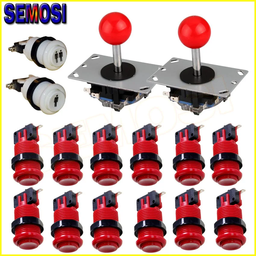 

Jamma Joystick Buttons Kit with like Sanwa Joysticks Arcade Push Buttons with Microswitches for Arcade Replacement DIY Set Kit