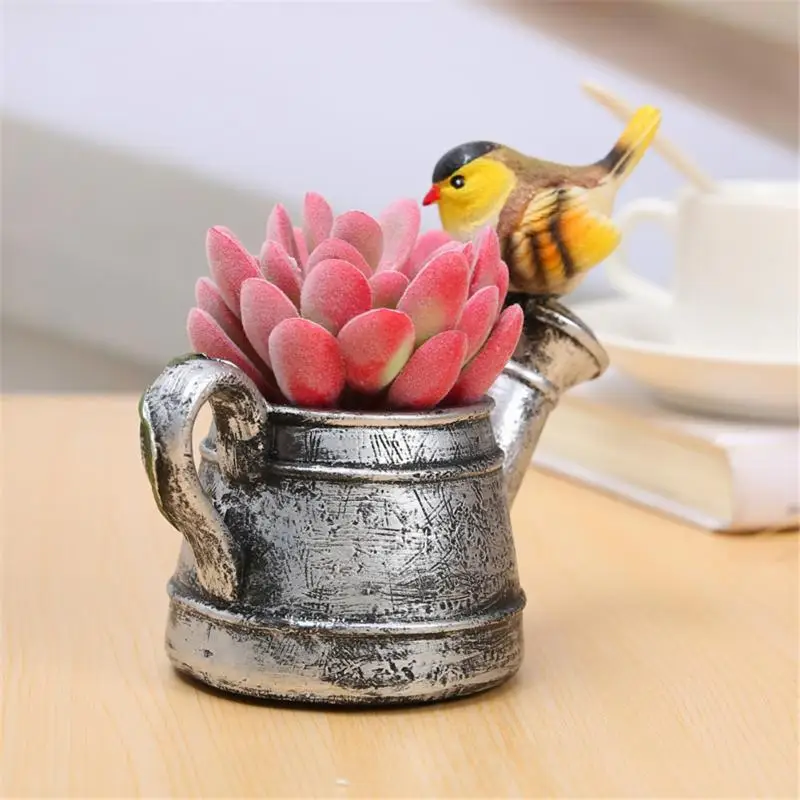 Color: Rust Lovely Resin Planter Flowerpot Pastoral Bird Shower Kawaii Zakka Succulents Flower Pot Mini Landscape Garden Home Office Decor Color: Rust Lovely Resin Planter Flowerpot Pastoral Bird Shower Kawaii Zakka Succulents Flower Pot Mini Landscape Garden Home Office Decor