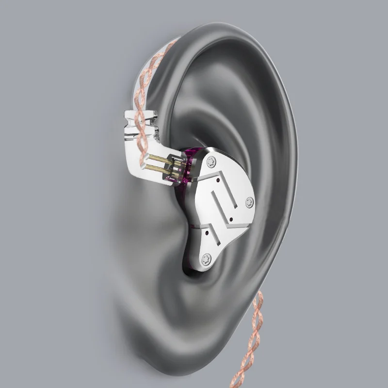 KZ ZSN Metal Headphones1DD+1BA Armature Dual Driver Earphone Detachable In Ear Monitors Noise Isolating HiFi Music Sports Earbud