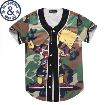 

Funny 3D Boy Baseball Shirt Men 2020 Fashion Camouflage Print Baseball Jersey Men Slim Fit Short Sleeve Hip Hip Top Tee Shirt