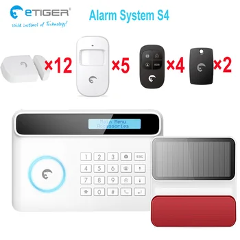

APP Security S4 etiger home alarm system with user manuals in EN/FR/German/Spanish,50 zones telephone line GSM Alarm System