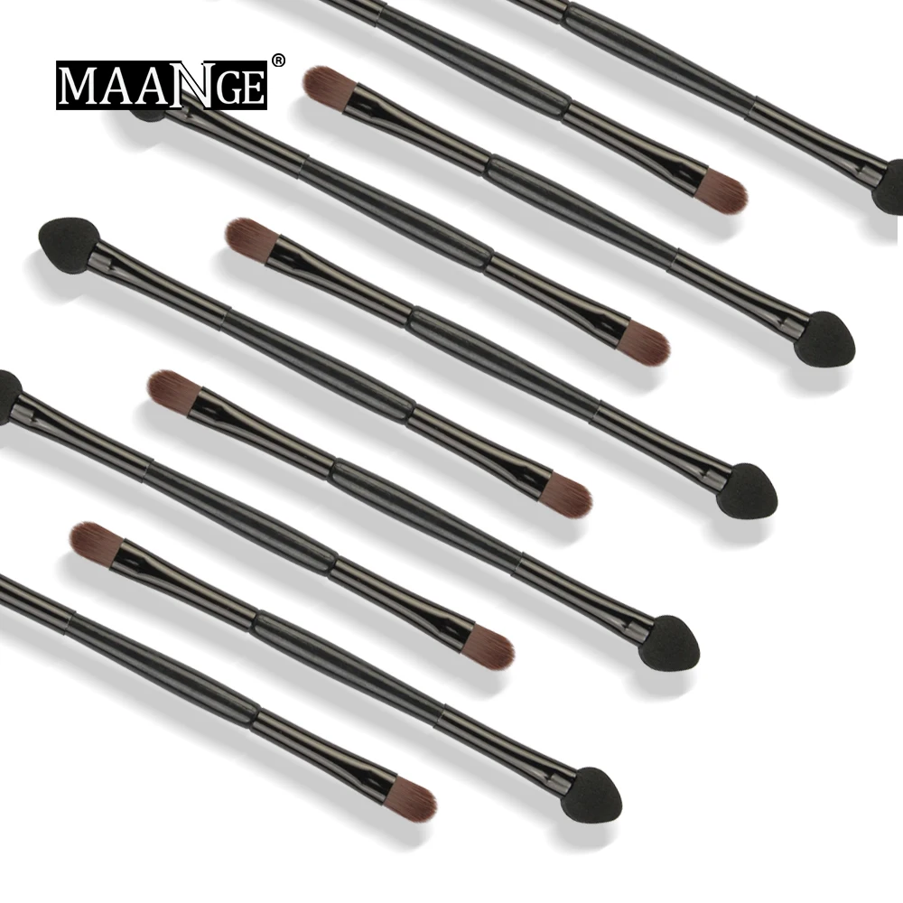 

10PCS Makeup Brush Eye Shadow Applicator Beauty Tools For Double-headed Brush Black Pole Eyelashes Cosmetic Tool