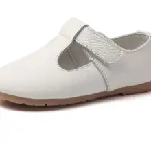 Осенняя детская кожаная обувь в Корейском стиле; детская обувь; разноцветная обувь принцессы из натуральной кожи с Т-образным ремешком для девочек