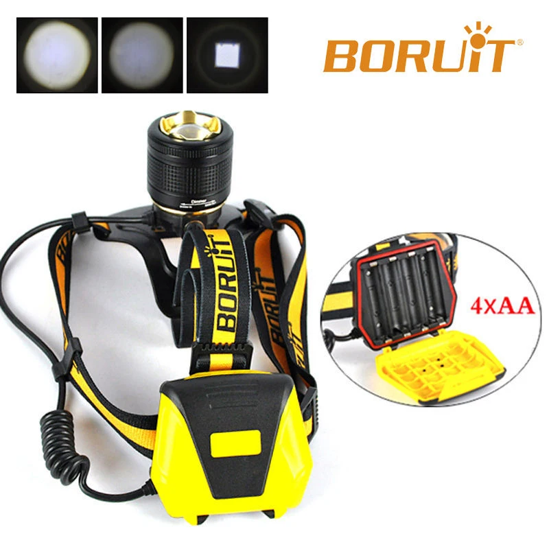 BORUIT B18 5000LM Масштабируемые XM-L L2 светодиодный налобный фонарь 4 режима задний фонарь, фонарь для охоты и SOS Сверхлегкий для рыбалки и охоты