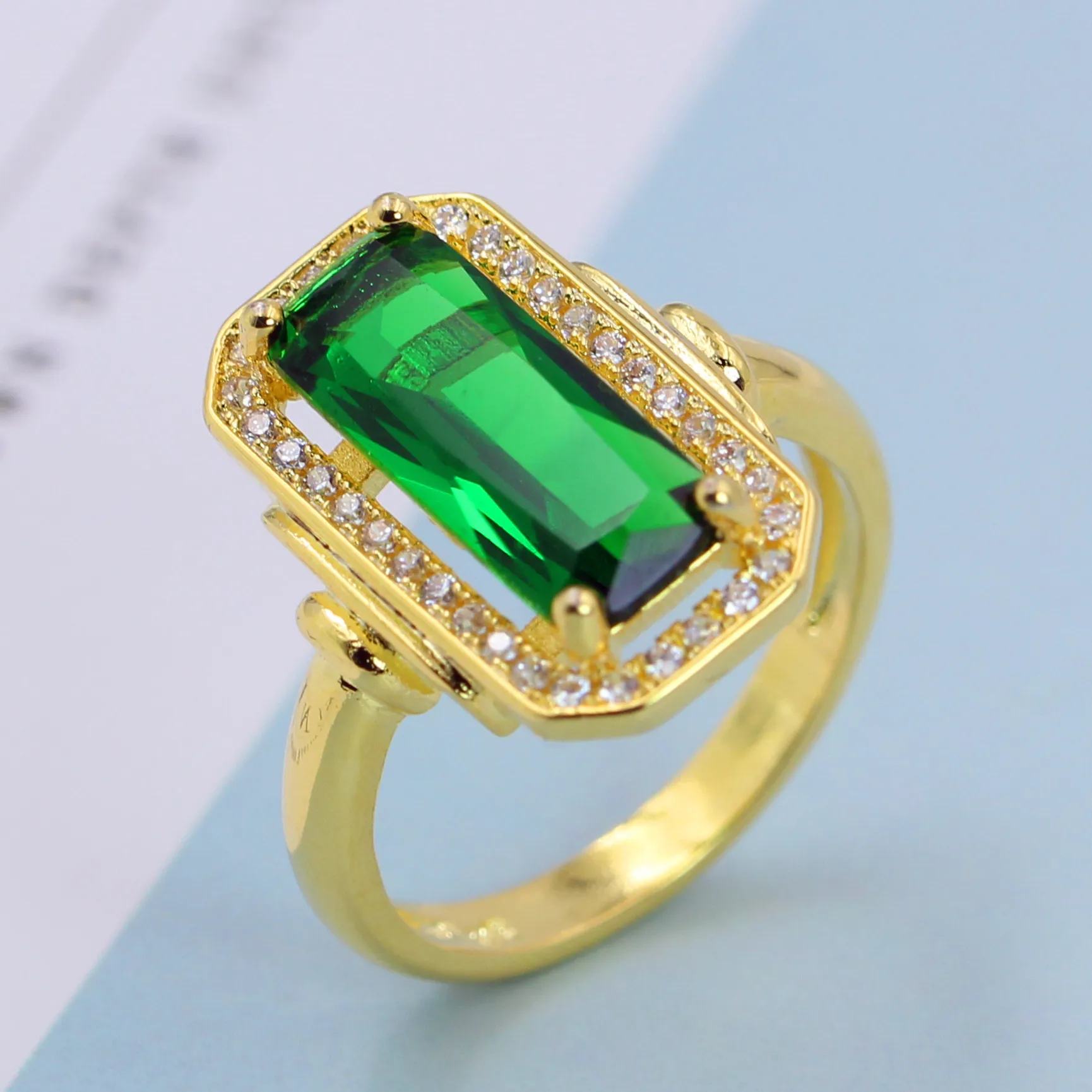 14 К золото зеленый изумруд агат кольца Anillos де бирюза нефрит алмаз Bague или Jaune Bizuteria драгоценный камень кольца из перидота 6 7 8 9 10 - Цвет камня: Зеленый