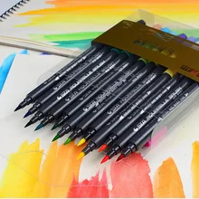 STA 12/24/36/48/80 Color Art Brush Sketch Marker Pens Water Based Ink Twin Tip Marker Pen for Art Graphic Drawing Manga Fine Art