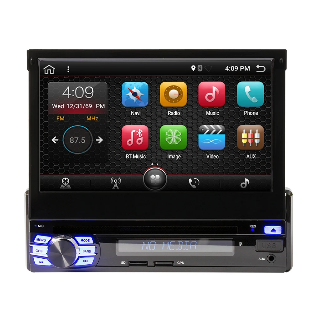 Cheap Eunavi 2G RAM Single 1 Din 7" Android 8.1 Car DVD Player GPS Radio Stereo Universal 1024*600 Hd Head Unit With Wifi Touch Screen 3