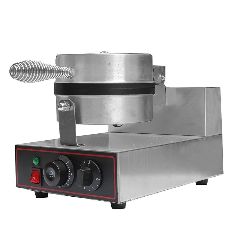 

220V Commercial Electric Single Head Waffle Machine 5 Minutes Timer Easy Operation Non-stick Stainless Steel Waffle Maker