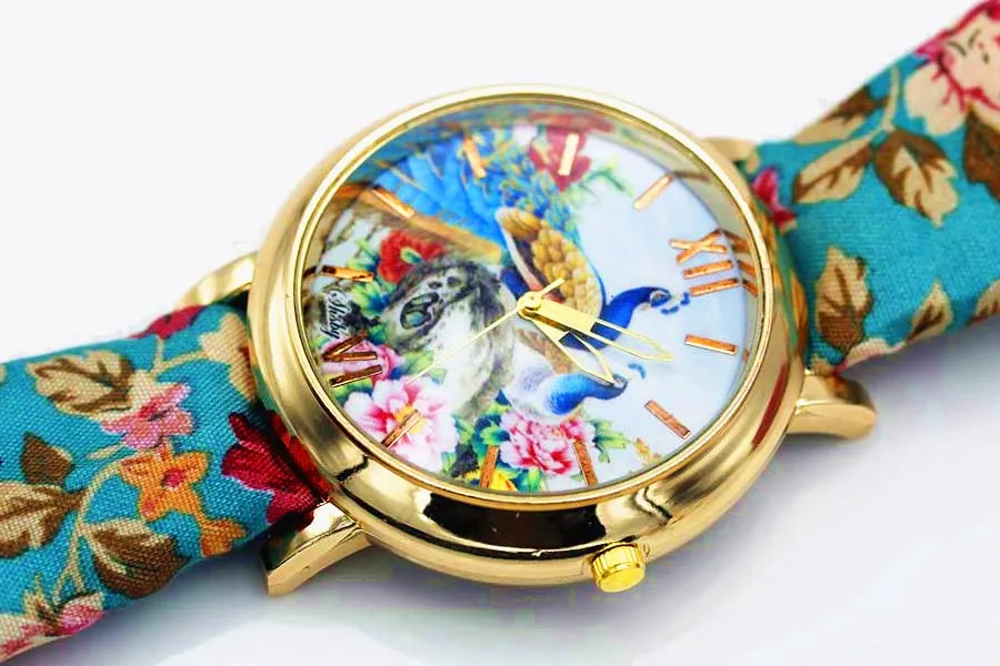 Shsby новые женские часы модные роскошные женские кварцевые наручные часы Топ Бренд Цветочный браслет из ткани часы цветок женские часы Reloj
