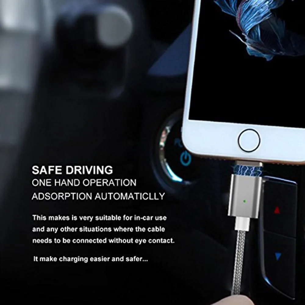 Магнитный зарядный кабель YIESOM Type C/Micro USB/для iPhone 3 в 1 переходник для Android адаптер с