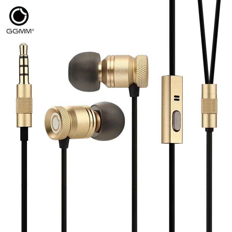 GGMM Nightingale Metal Housing In-Ear Hands Free Earphone with Microphone 3.5mm HD HiFi Bass Stereo Earphones Earbuds for Phone