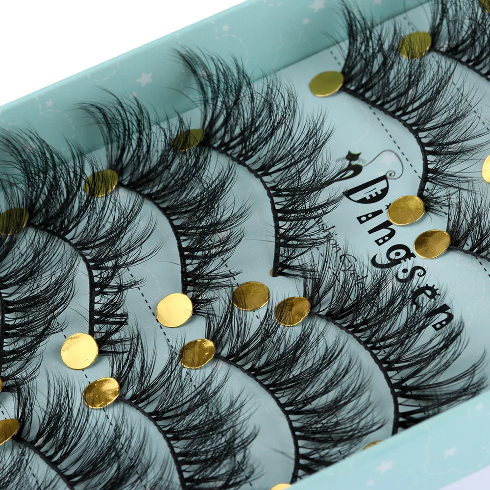 

10 Pairs 3D Soft Natural Messy Eyelash Crisscross Wispy Fluffy Lashes Faux Mink Hair False Eyelashes Extension Eye Makeup Tools