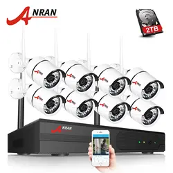 ANRAN 1080 P авто-пара Беспроводная система видеонаблюдения 8CH 1080 P NVR с 4/8 * 2MP 1080 P HD ночного видения водостойкий комплект ip-камеры