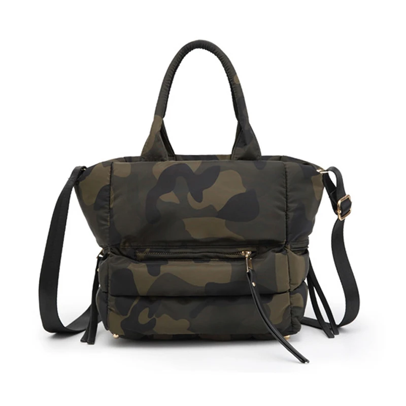 Женская сумка, повседневная, хлопок, сумка, пух, мягкий, женская сумка через плечо - Цвет: camouflage
