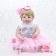 Muñecas de bebé de juguete de silicona reborn muñecas de cuerpo completo para niños 22 "55 cm adorables bebés recién nacidos(China)