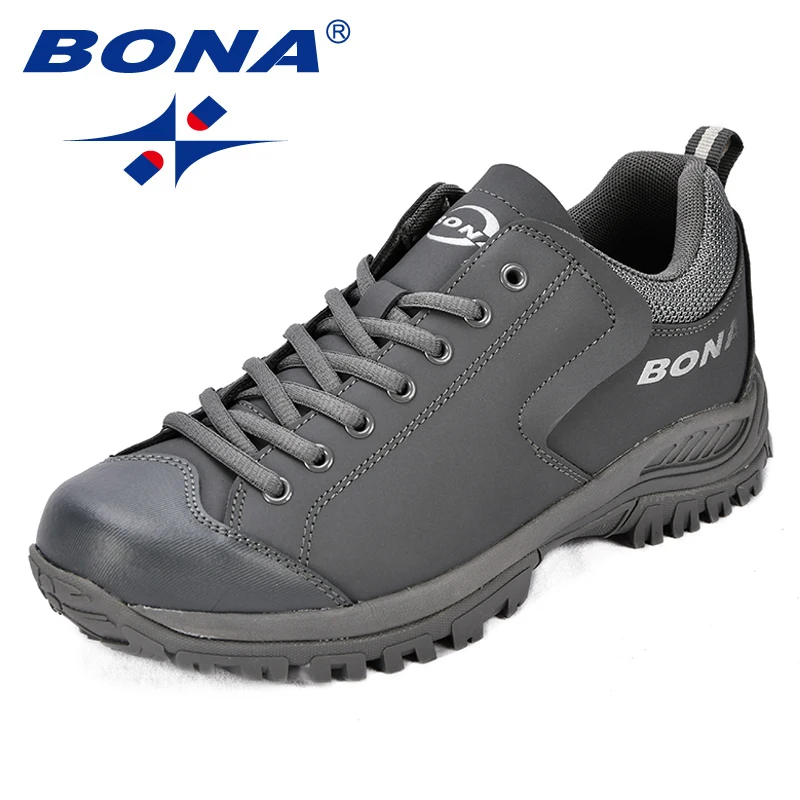 Tanie BONA New Arrival styl klasyczny mężczyźni buty górskie akcja skórzane męskie buty sportowe odkryte buty do biegania wygodne adidasy