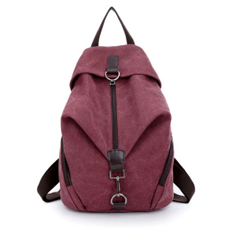 

2018 lady Canvas Backpack Preppy College Student Fabric School Bag Young Teenage Girl Leisure Backpack Travel Bag Pink Red