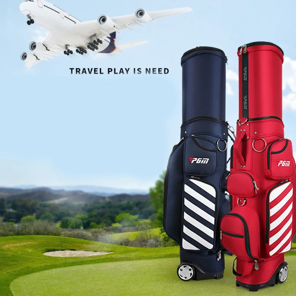 

PGM Golf Standard Bag Adjustable Men Golf Air Bag Women Telescopic Ball Bag Baldric Pulley Multi-function Cover with Hard Shell