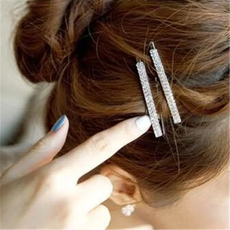 

1PCS Charm Women Girls Bling Headwear Crystal Elastic Hair Clip Side Bangs Clip Barrette Hairpin Rhinestone Hair Accessories