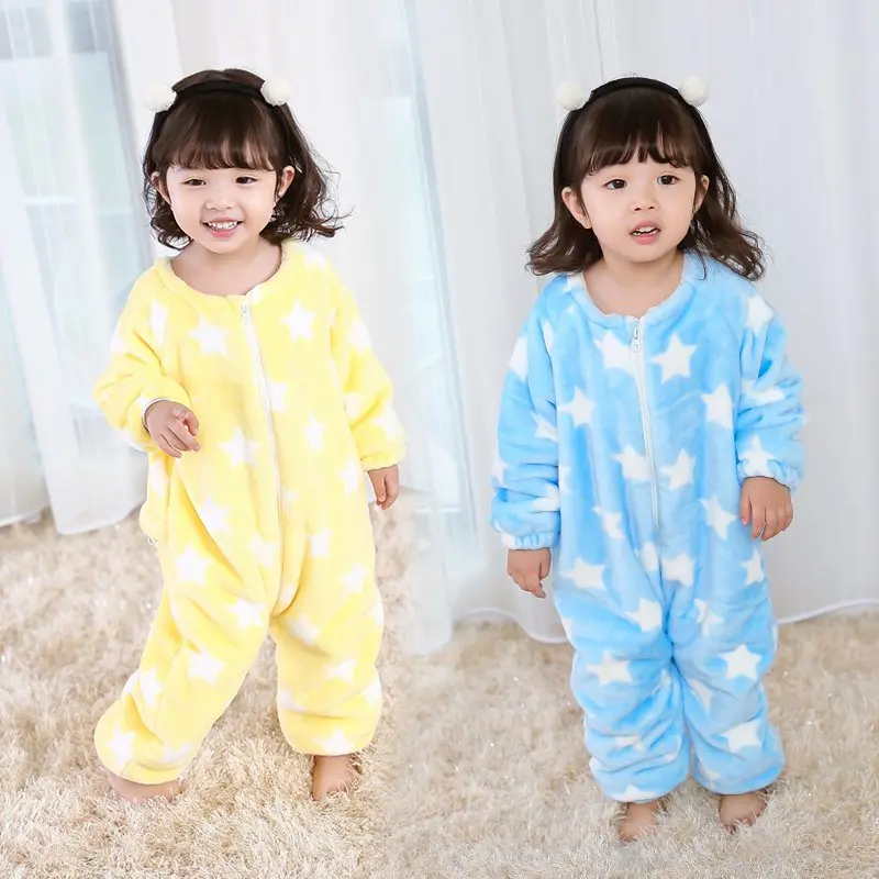 COOTELILI  73-120cm Thicken Fleece Romper Baby Long Sleeve Fashion Star Autumn Winter Infant Clothes Kids Boys Girls Rompers  (4)