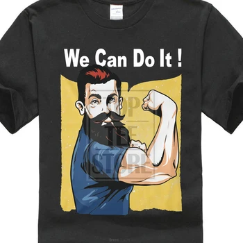 

Funny Beard T Shirt Retro We Can Do It Parody