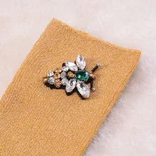 Gtglad 1 пара Новая Коллекция корейский стиль модные блестящие Носки для девочек Для женщин Весна Стразы Би Gem Карамельный цвет ручной работы Носки для девочек