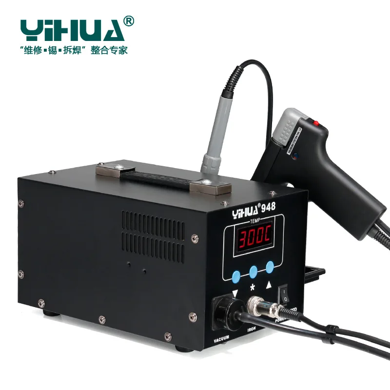 YIHUA948 цифровой SMD паяльная станция высокое качество паяльник с отсосом олова