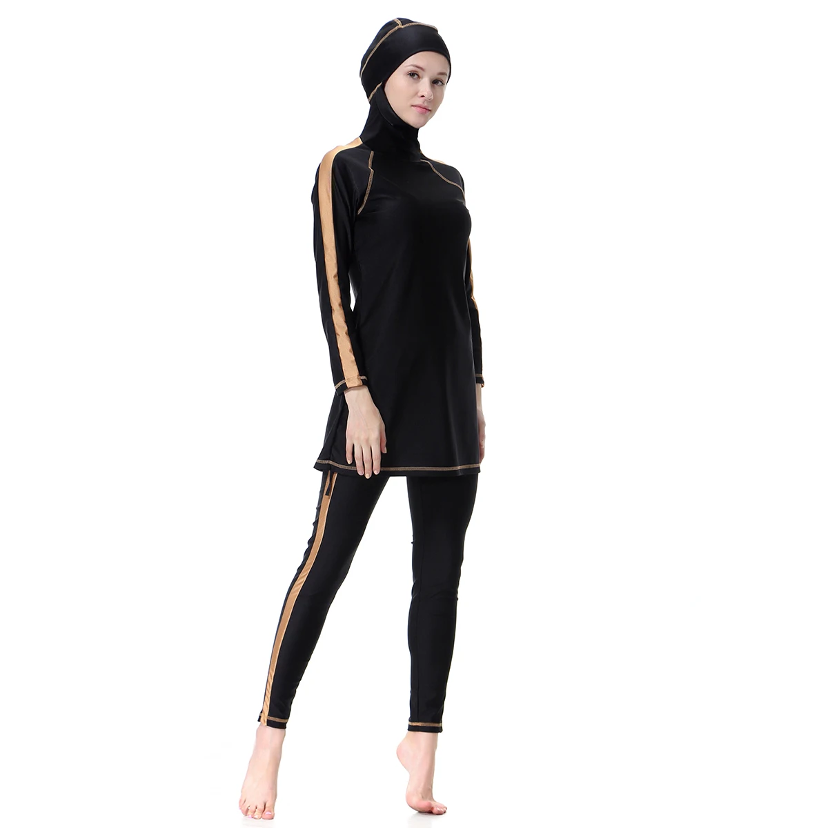 

2 Piece Plus Size Modest Hijab Swimwear Tesettur Mayo Long Sleeve Badpak Dames Hasema Burkini 2019 Swimsuit Muslim Camping Mayo