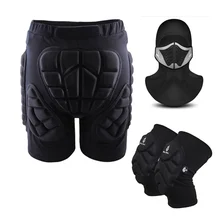 Спортивные шорты для катания на лыжах, катания на коньках, шорты для сноубординга, защита бедер, защита от наполнителя+ теплая маска для лица+ наколенники