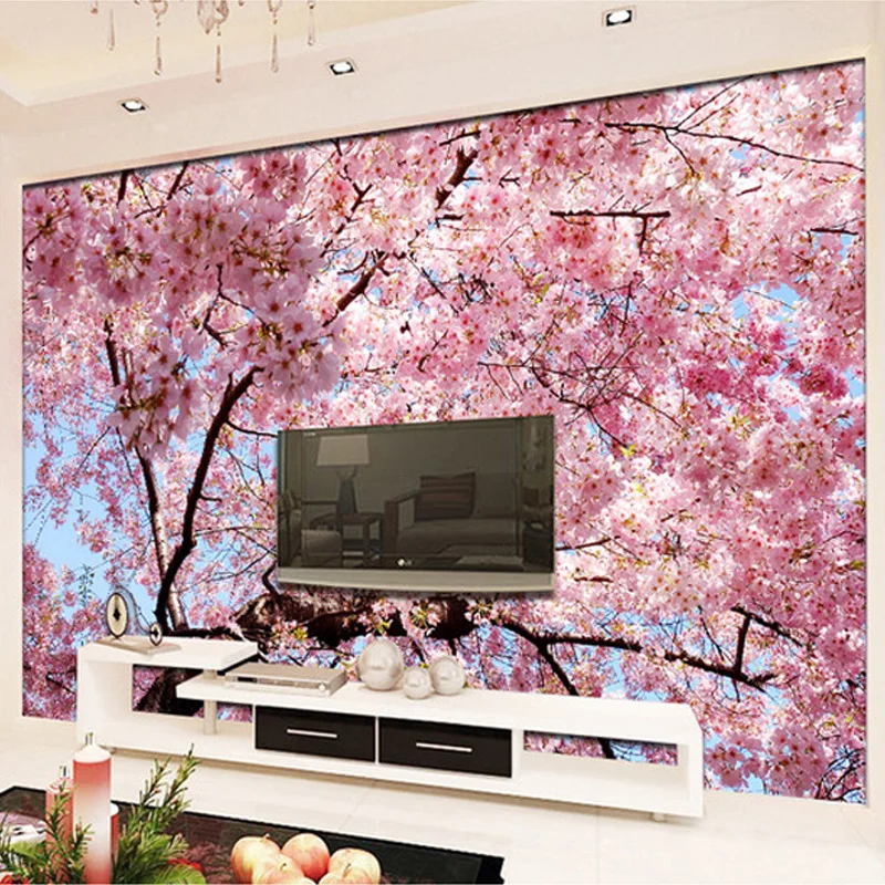Custom Mural Wallpaper 3D Cherry Blossoms Photo Wallpaper Custom Mural Wallpaper 3D Cherry Blossoms Photo Wallpaper