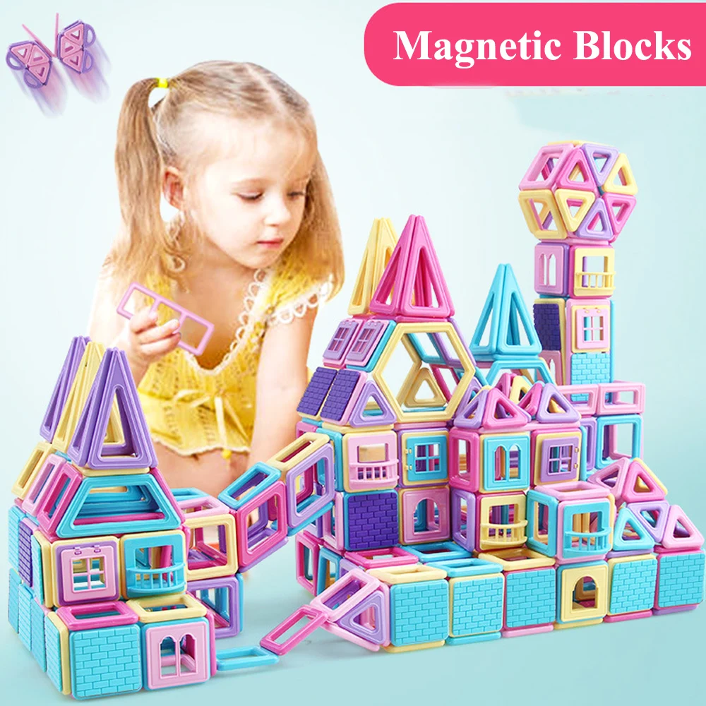 MAGBLOCK - Bloques magnéticos, juguetes magnéticos para niños pequeños,  bloques de construcción magnéticos para niños, juego de imanes para