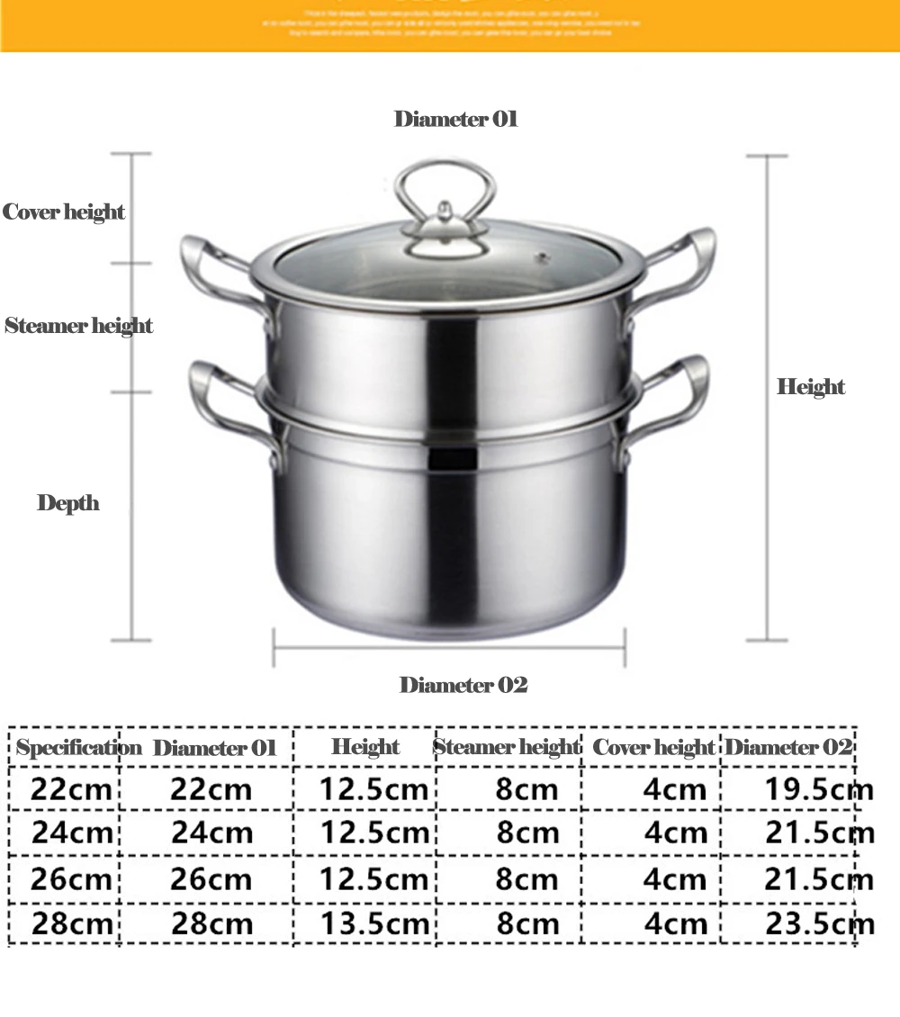 Двойные котлы суповая из нержавеющей стали горшок кухонная посуда инструмент для приготовления пищи мульти-пароварка Паровая Бытовая индукционная плита кастрюля для тушения