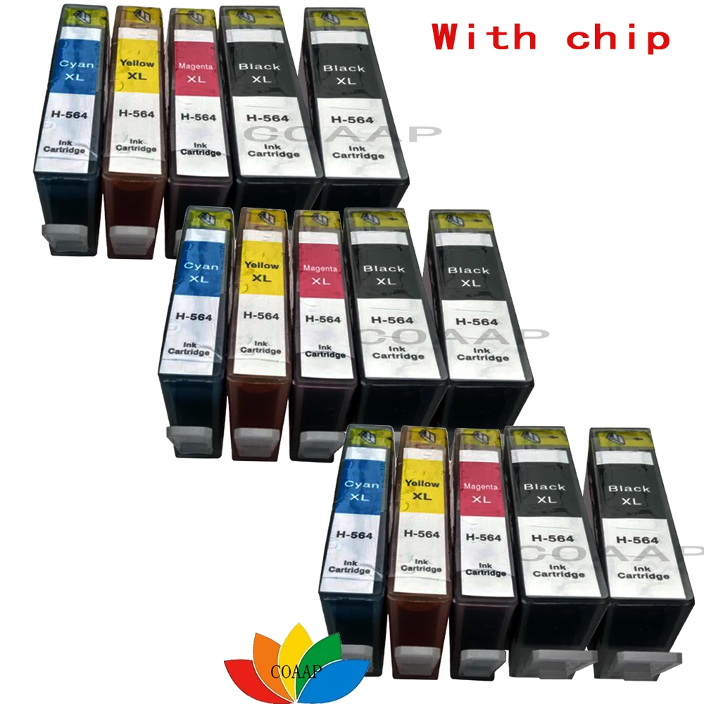 15 Pack Compatible Ink Cartridge For HP 564XL Black/Color Deskjet 3520 3070a 3522 3526 3521