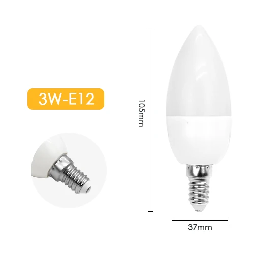 Светодиодный светильник-свеча E27 E14 E12 светодиодный светильник RGB светильник ing Bombillas 3 Вт 110 В 220 В Рождественский креативный светильник s Lamparas - Испускаемый цвет: E12 3W