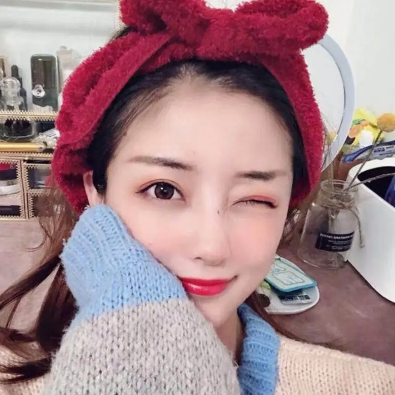

Japanese Sweet Girls Cute Bowknot Wide Headband Agaric Ruffled Trim Stretchy Hairband Women Makeup Sports Yoga Thicken Headwrap
