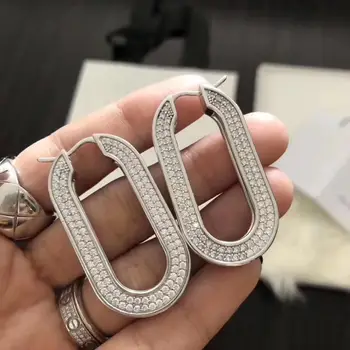 

France Paris Huge Popular Full Rhinestone Inlay Earring Kolczyki Kupe Joyas Boucle Ohrringe gouden oorbellen bijuteria feminina