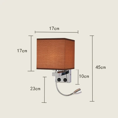 Современный светодиодный для помещений настенный светильник прикроватный спальня аппликация бра с выключателем USB E27 лампа для интерьера изголовье дома отель настенный светильник S1 - Цвет абажура: 1