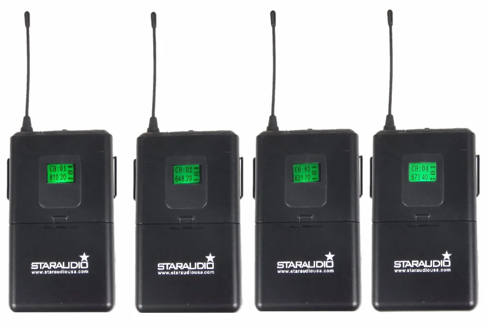 4CH UHF handheld&headset Microphone 