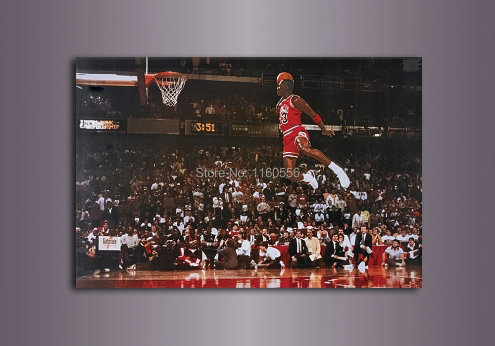 High Quality Painting Chicago Bulls Michael Jordan Famous Foul Line Air Dunk  All Star Basketball Game Poster Art Canvas Print|print promotion|painting  boteropainting mac - AliExpress