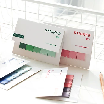 

48 pcs/Lot Rainbow color sticky note Four seasons memo pad 65*18mm Mini sticker for scrapbooking School supplies FM178