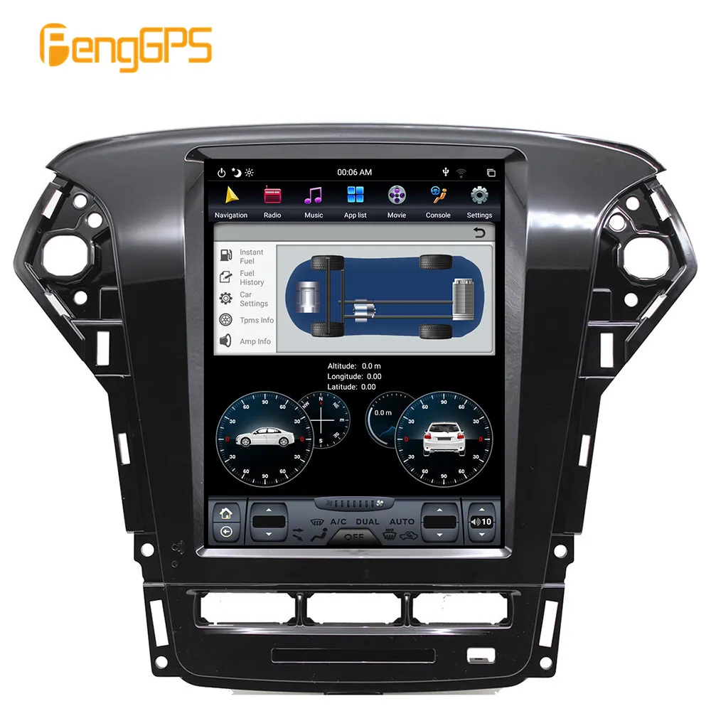  10.4''Vertical screen Tesla Android 8.1 4GB RAM voice control Built-in CARPLAY Car Radio For Ford M