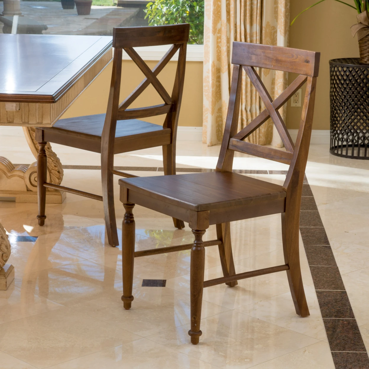 

Leyden Brown Wood Dining Chair (Set of 2)