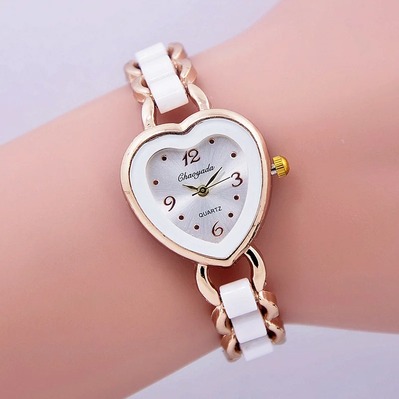 

2016 luxury brand Bracelet watches High Quality Shinning Upstart Steel women watches love heart designer Ladies dress watch