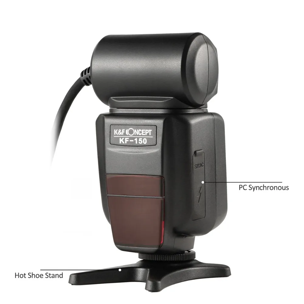 K& F концепция KF150 беспроводной кольцевой светильник Speedlite ЖК-дисплей ttl Авто/ручная вспышка для Nikon Canon DSLR камера+ 6 шт. переходное кольцо