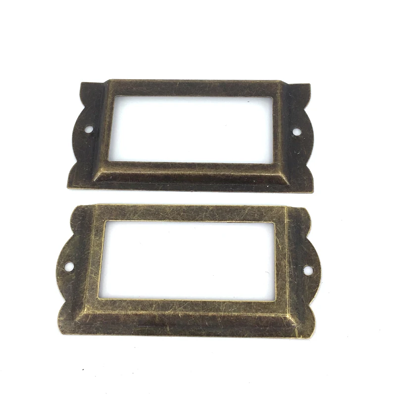 20PCS Drawer Copper Label Metal Holder Frame Cabinet Antique Brass Name Card File Tag Holder Vintage Style 85*42MM 20PCS Drawer Copper Label Metal Holder Frame Cabinet Antique Brass Name Card File Tag Holder Vintage Style 85*42MM